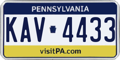 PA license plate KAV4433