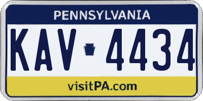 PA license plate KAV4434