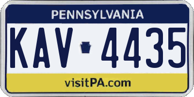 PA license plate KAV4435