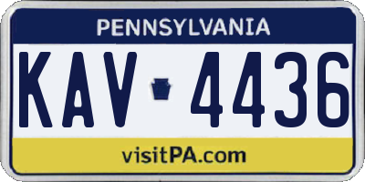 PA license plate KAV4436