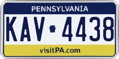 PA license plate KAV4438