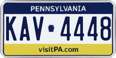 PA license plate KAV4448
