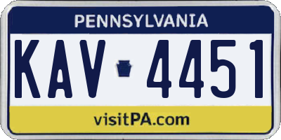 PA license plate KAV4451