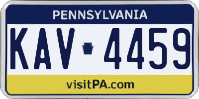 PA license plate KAV4459