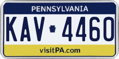 PA license plate KAV4460