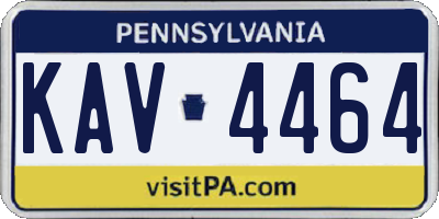 PA license plate KAV4464