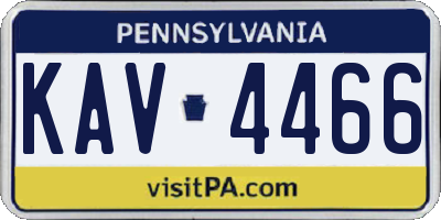 PA license plate KAV4466