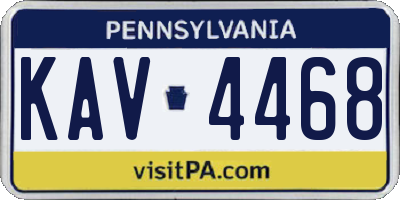 PA license plate KAV4468
