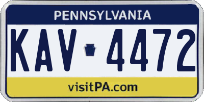 PA license plate KAV4472