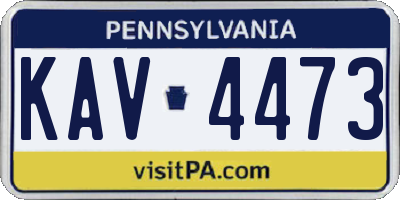 PA license plate KAV4473