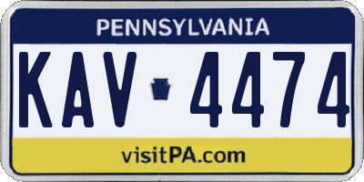 PA license plate KAV4474
