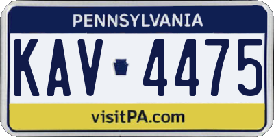 PA license plate KAV4475