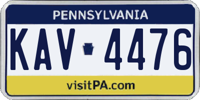 PA license plate KAV4476