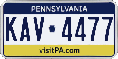 PA license plate KAV4477