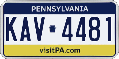 PA license plate KAV4481