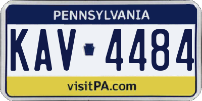 PA license plate KAV4484