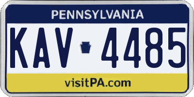 PA license plate KAV4485
