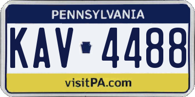 PA license plate KAV4488