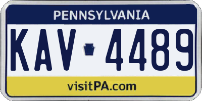 PA license plate KAV4489