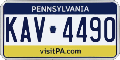 PA license plate KAV4490