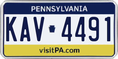 PA license plate KAV4491