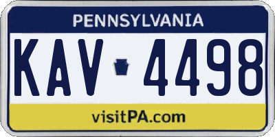 PA license plate KAV4498