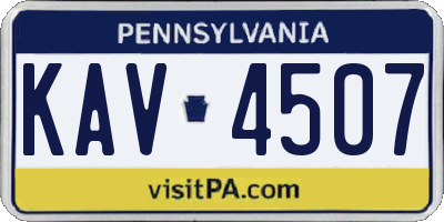 PA license plate KAV4507