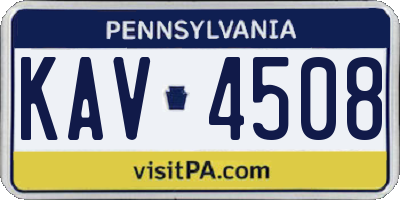 PA license plate KAV4508