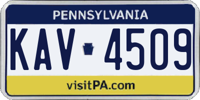 PA license plate KAV4509