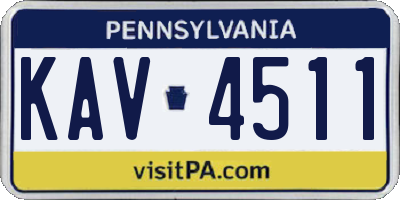 PA license plate KAV4511