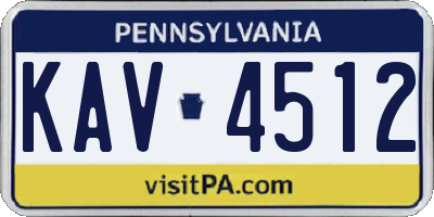 PA license plate KAV4512