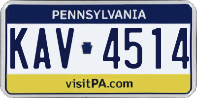 PA license plate KAV4514