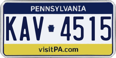 PA license plate KAV4515