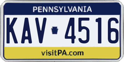 PA license plate KAV4516