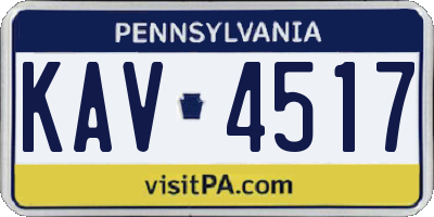 PA license plate KAV4517