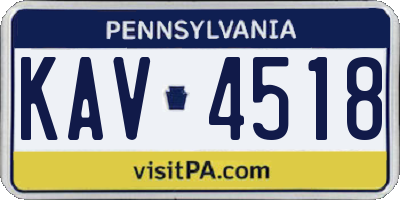 PA license plate KAV4518