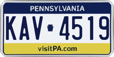 PA license plate KAV4519