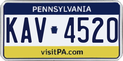 PA license plate KAV4520
