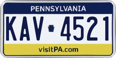 PA license plate KAV4521