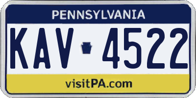 PA license plate KAV4522