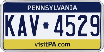 PA license plate KAV4529
