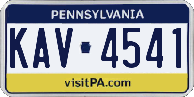 PA license plate KAV4541