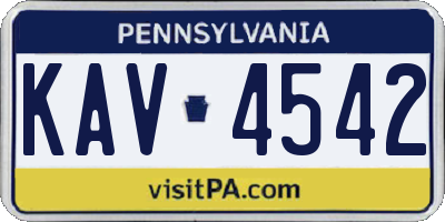 PA license plate KAV4542