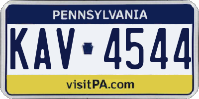 PA license plate KAV4544