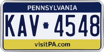 PA license plate KAV4548