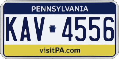 PA license plate KAV4556