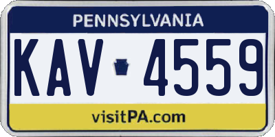 PA license plate KAV4559