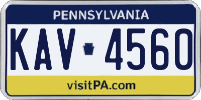 PA license plate KAV4560
