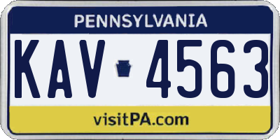 PA license plate KAV4563