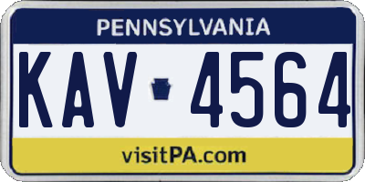 PA license plate KAV4564
